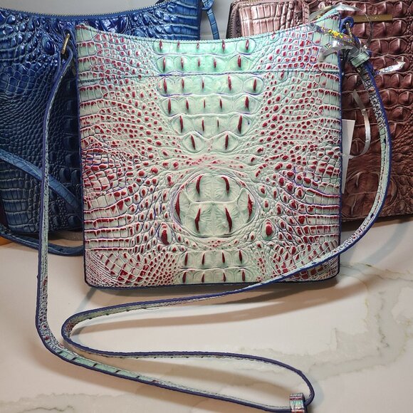 NWT Brahmin Katie Blue Assorted Melbourne Leather crossbody bag - Picture 2 of 7
